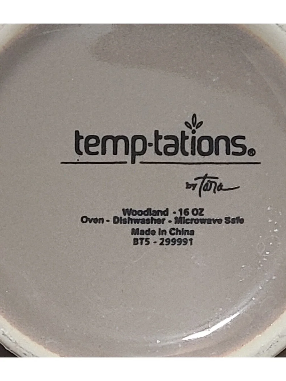 Temp-tations by Tara Woodland Mug Taupe Brown Sz 16 oz Tree Ring 3D Red Cardinal
